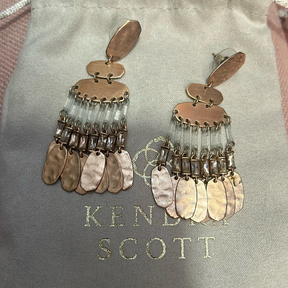 Copper dangle earrings
